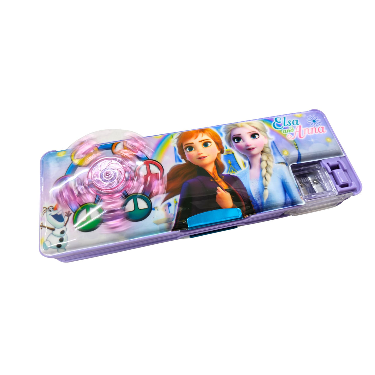 Plastic Multifunctional Lock with Spinner Pencil Box for Kids {Random Design} - 1881789