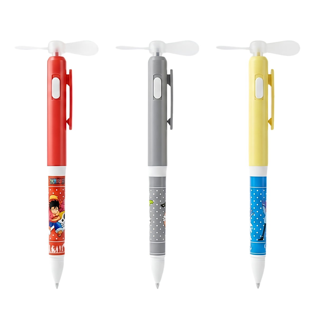 2 in 1 Creative Handheld Mini Pocket Size Fan With Smooth Writing Ballpoint Pen {Random Design} - 6690