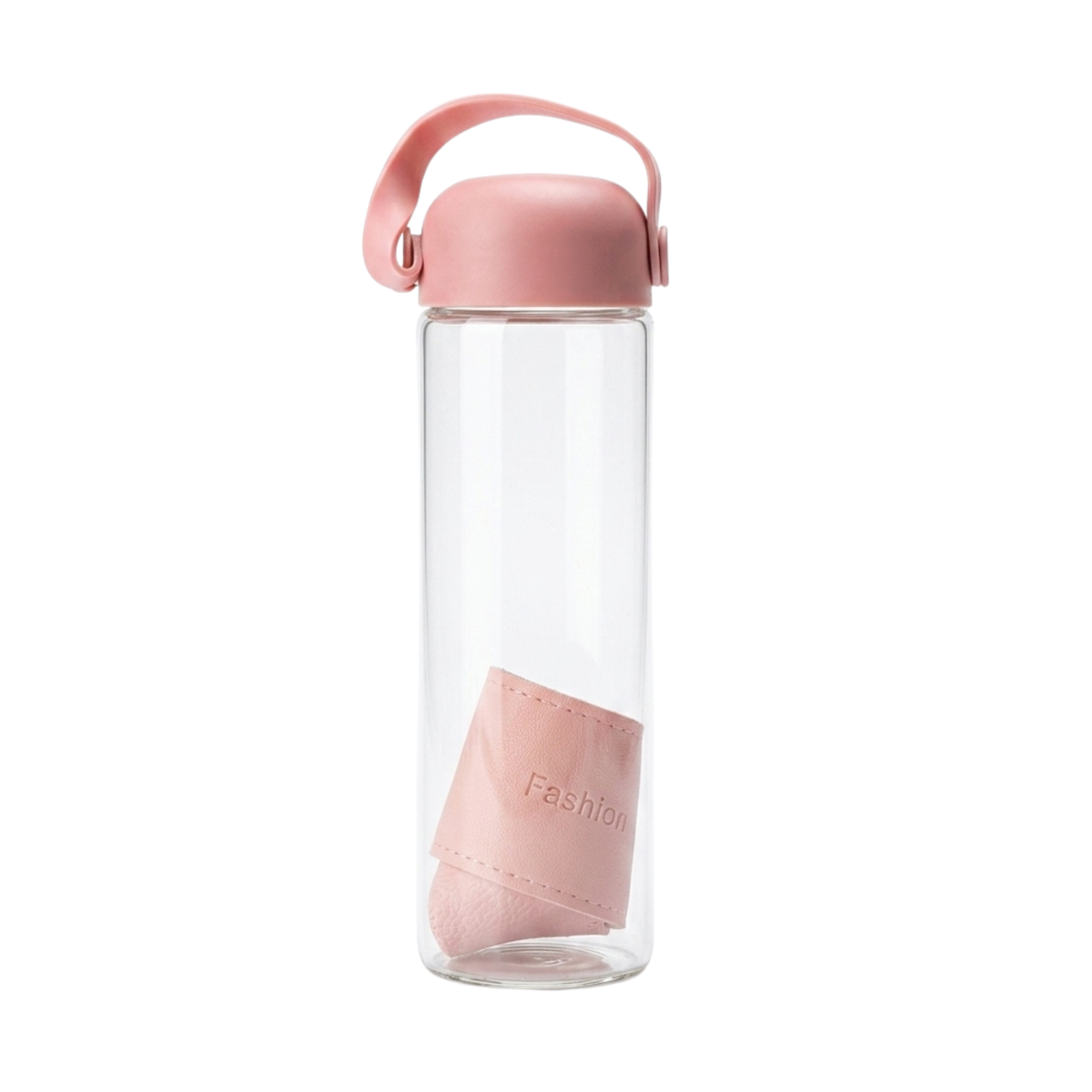 Premium Glass Water Bottle with Handle | Leakproof BPA Free Drinking Bottle | Portable Water Flask for Office, Gym & Travel {Random Color} - 20733