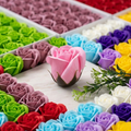 {50 Pcs} Decor Premium Artificial Rose Box  - Ideal for Decoration, Home/Office Decor, Gifts, Crafts, DIY, Bouquets, Cake Decorating {Multicolour} - 10881