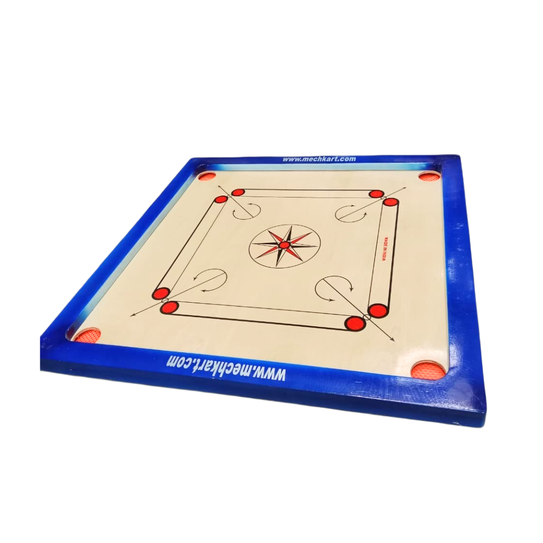 Mechkart Wooden Full Size 26"x26" Matte Finish Carom Board with Coins Striker Powder for Professionals, Adults and Kids Play Game Toy - 20454