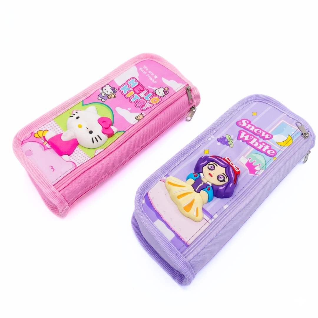 3D Elsa Pencil Pouch for Boys and Girls Pencil Case School Stationery 2 Zipper {Random Design} - 2087