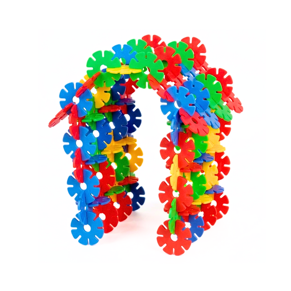 Crafts Snowflakes Blocks, Stem Blocks, Educational Construction Snowflakes Blocks for Kids Colorful Snowflakes Building Blocks Toys - 0502