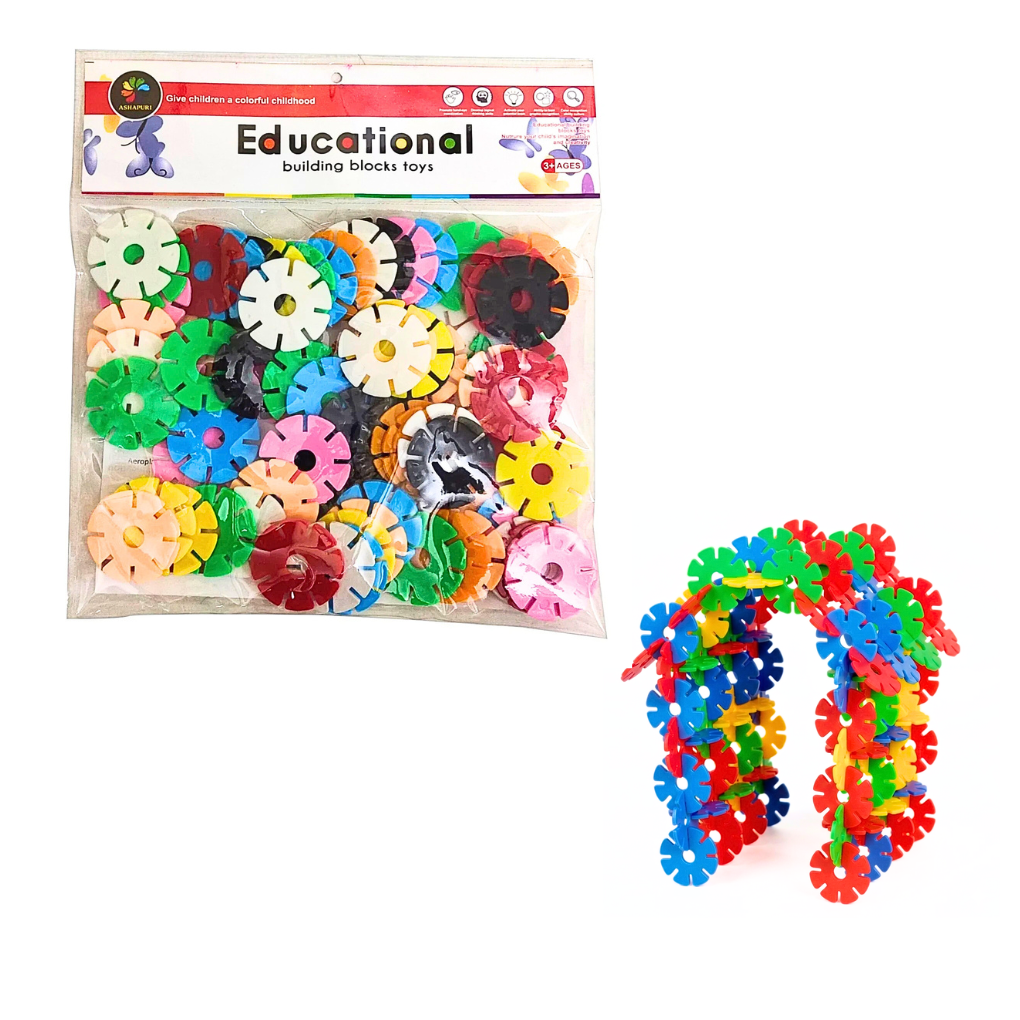 Crafts Snowflakes Blocks, Stem Blocks, Educational Construction Snowflakes Blocks for Kids Colorful Snowflakes Building Blocks Toys - 0502