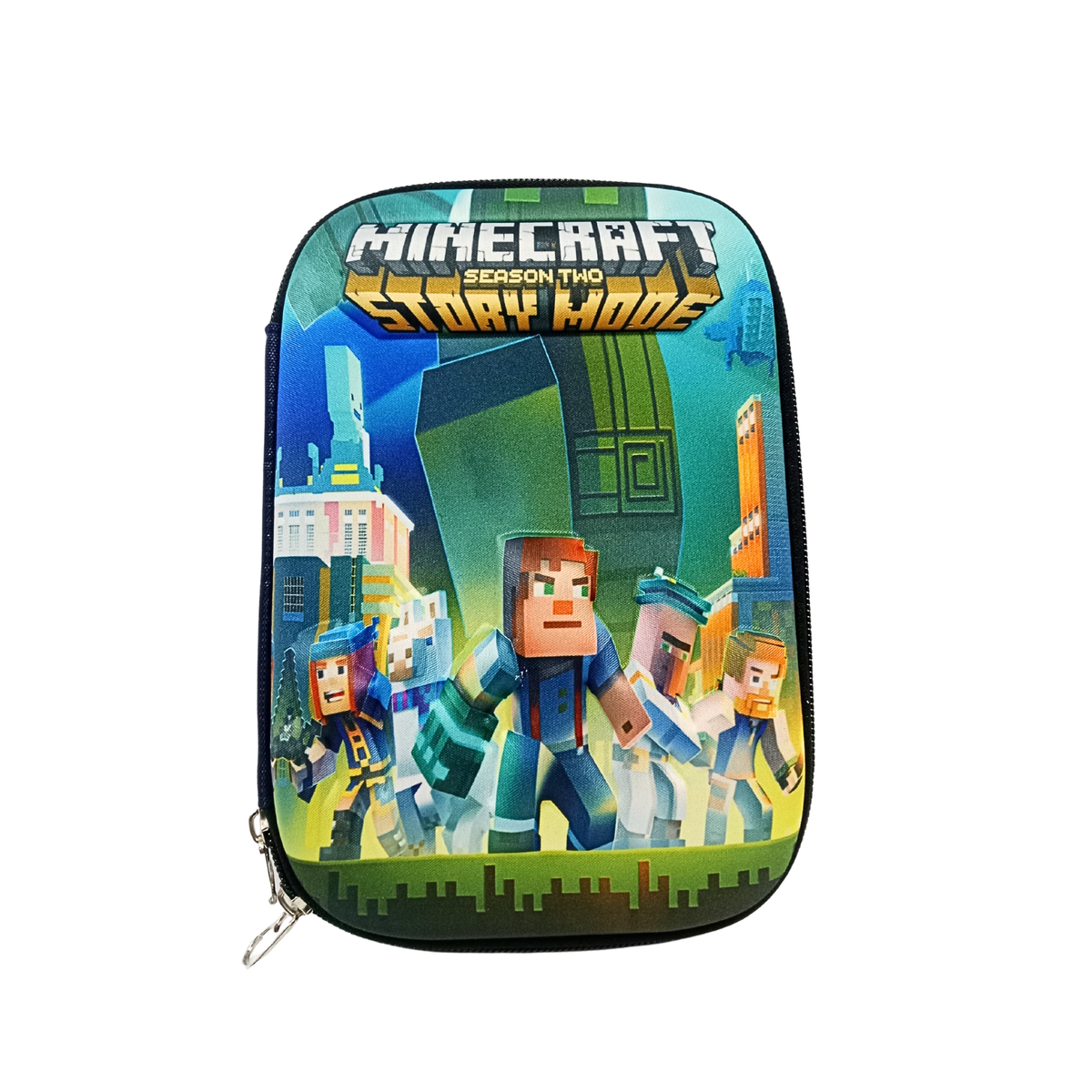 Minecraft Cartoon Pencil Box | Multi-Pocket School Pouch for Boys & Girls - 199136
