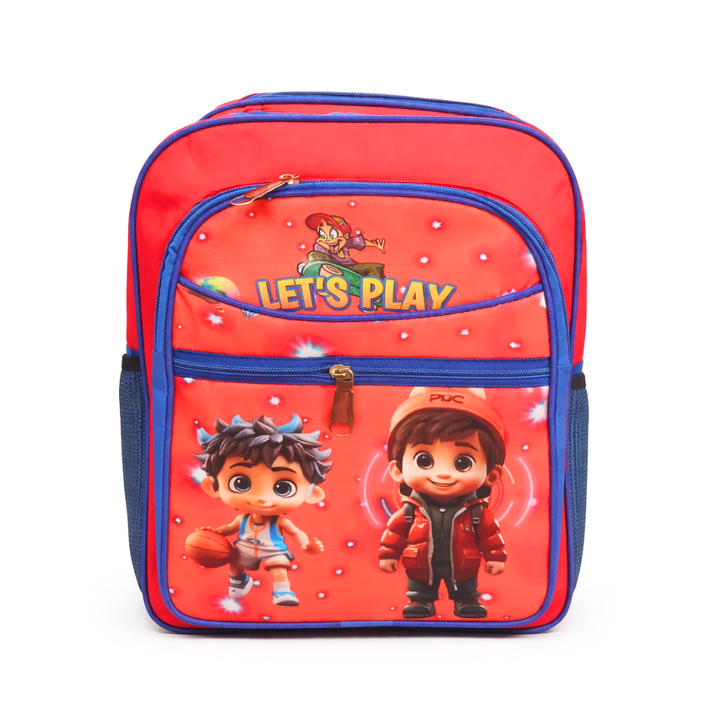 School Bag for Boy & Girl & Cartoon Printed 4 Compartment {Random Design} - 10610