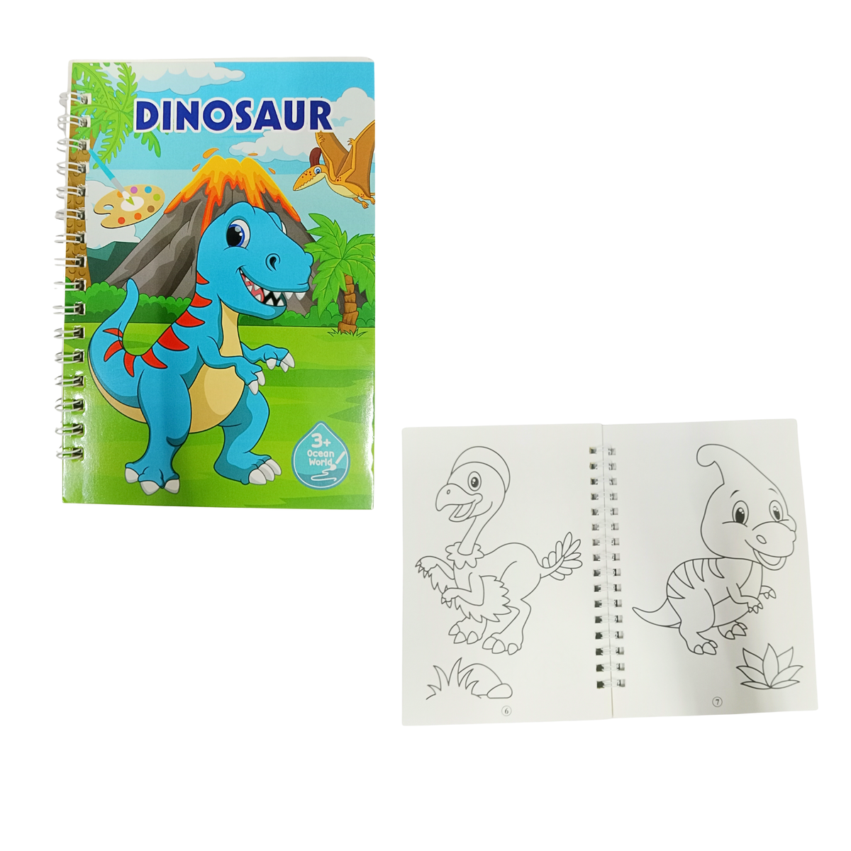 ( 4 Pcs) Cartoon Coloring Books 2 Brush 1 Colouring Plat - 20574