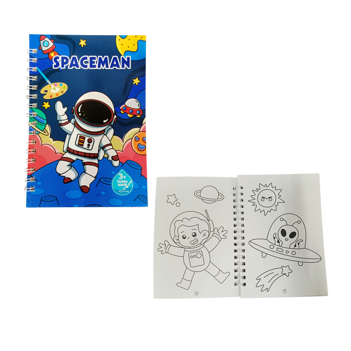 ( 4 Pcs) Cartoon Coloring Books 2 Brush 1 Colouring Plat - 20574