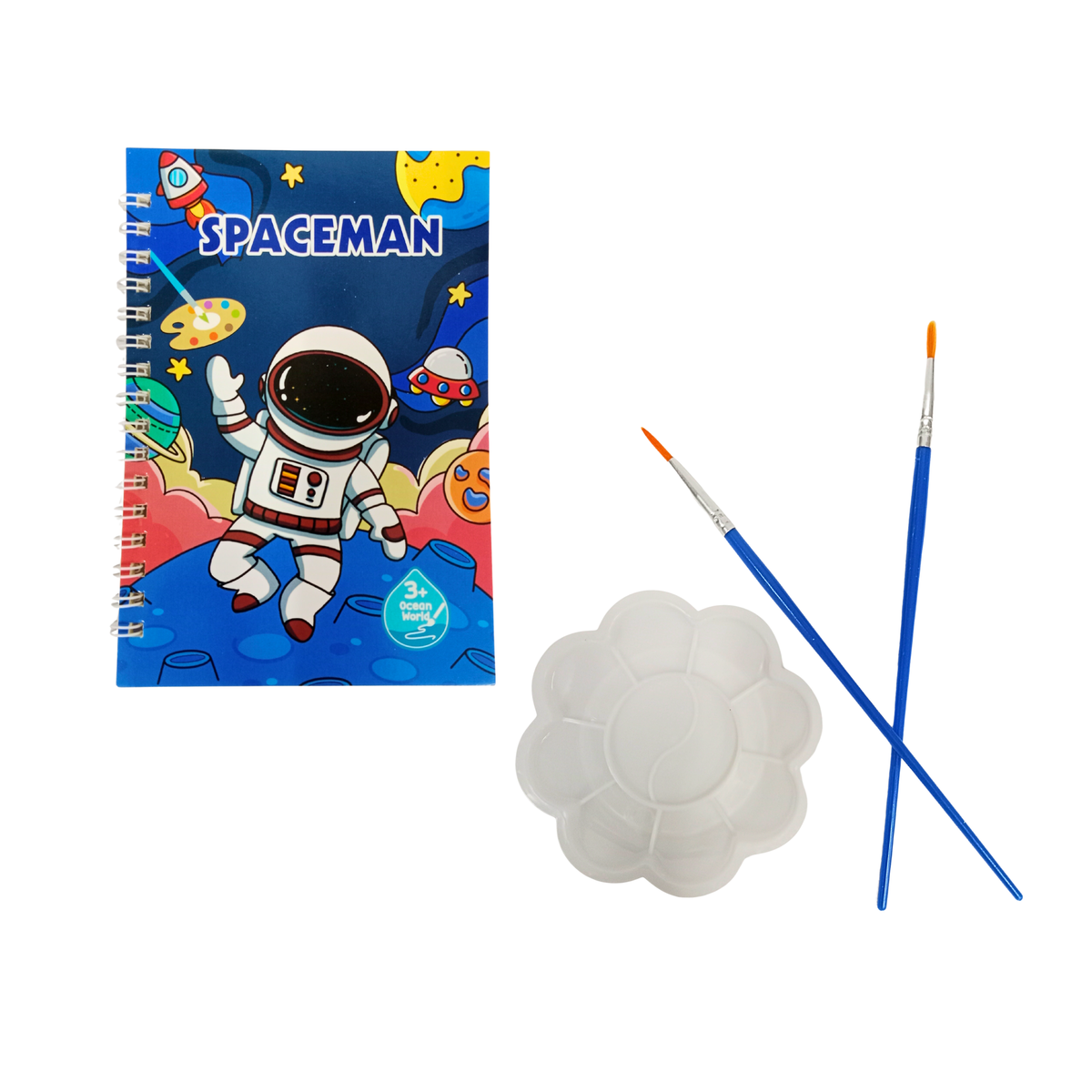 ( 4 Pcs) Cartoon Coloring Books 2 Brush 1 Colouring Plat - 20574
