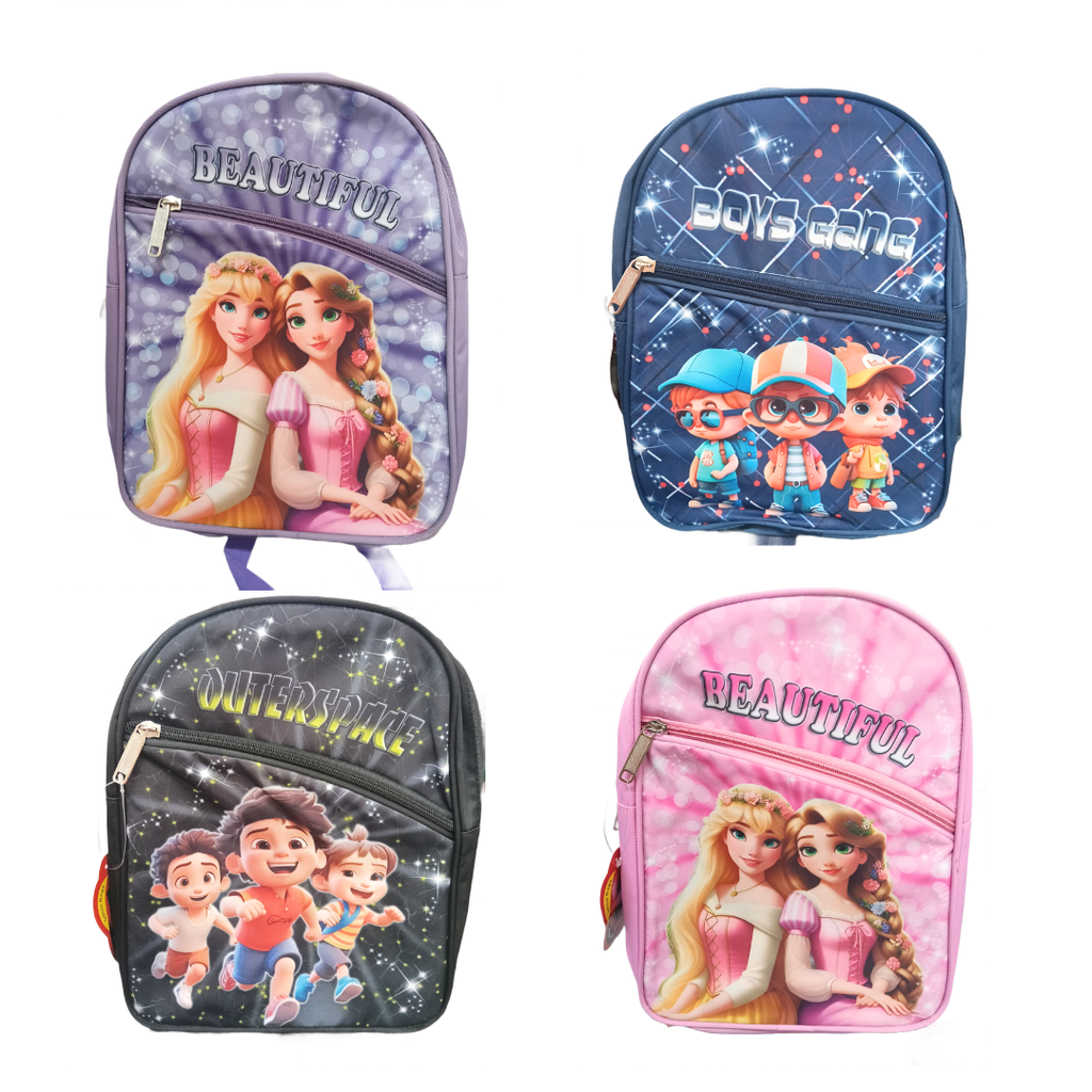 School Bag for Boy & Girl Durable Zipper & Stitching 3 Compartment Water Resistant Spacious Kid's School Backpack Size=33*24*15Cm - 20413