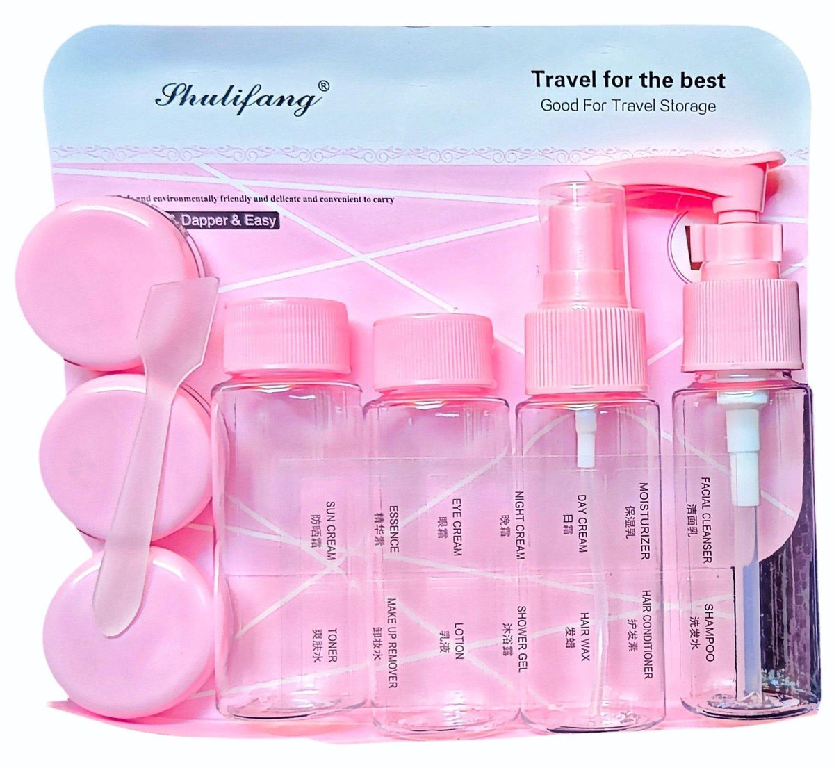 Girls Travel Organizer/Girls Travel Smart Bottle Set Plastic Cosmetic Toiletries Liquid Contain/Travelers Storage Boxers Leak Proof Portable Travel Accessories - 134
