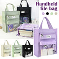 Portable File Handbag Large Capacity Tote Bag Student Training Multicolor - 10673