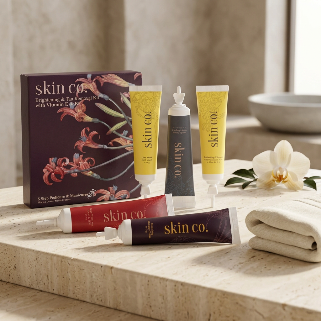 Skin co. manicure and pedicure kit spa setting
