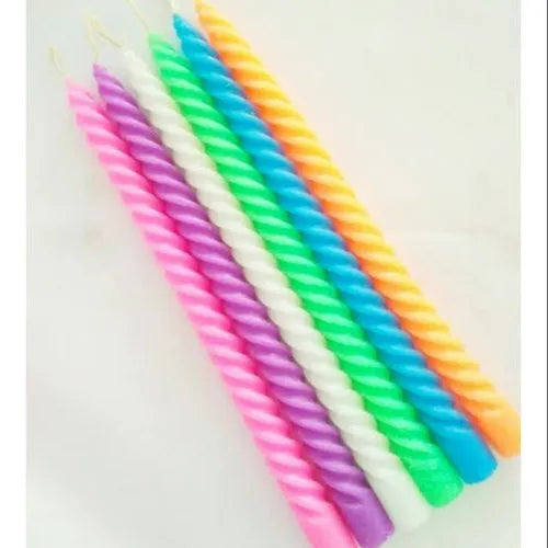( 2 pcs ) Random Color Spiral Candle 25 cm - 1472