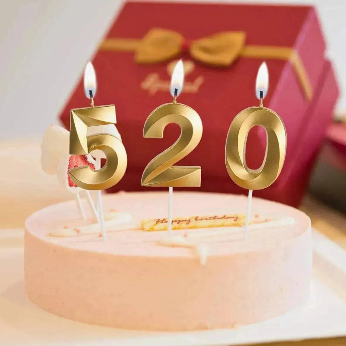 {Pack of 12} 5 Five Golden Number Candle cake topper - 21150
