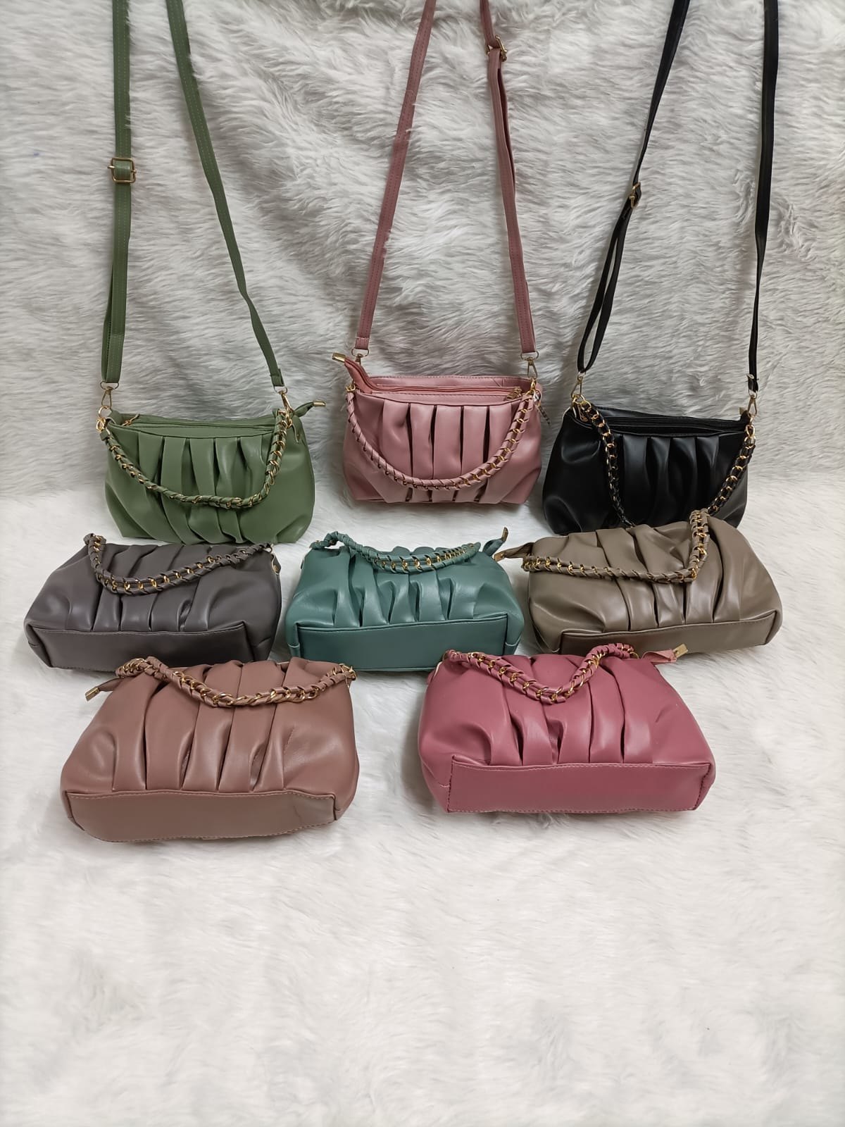 Stylish Crossbody Sling Bag Of Premium Foam Fabric With Braided Handle Small Purse {Multicolor} - 10602