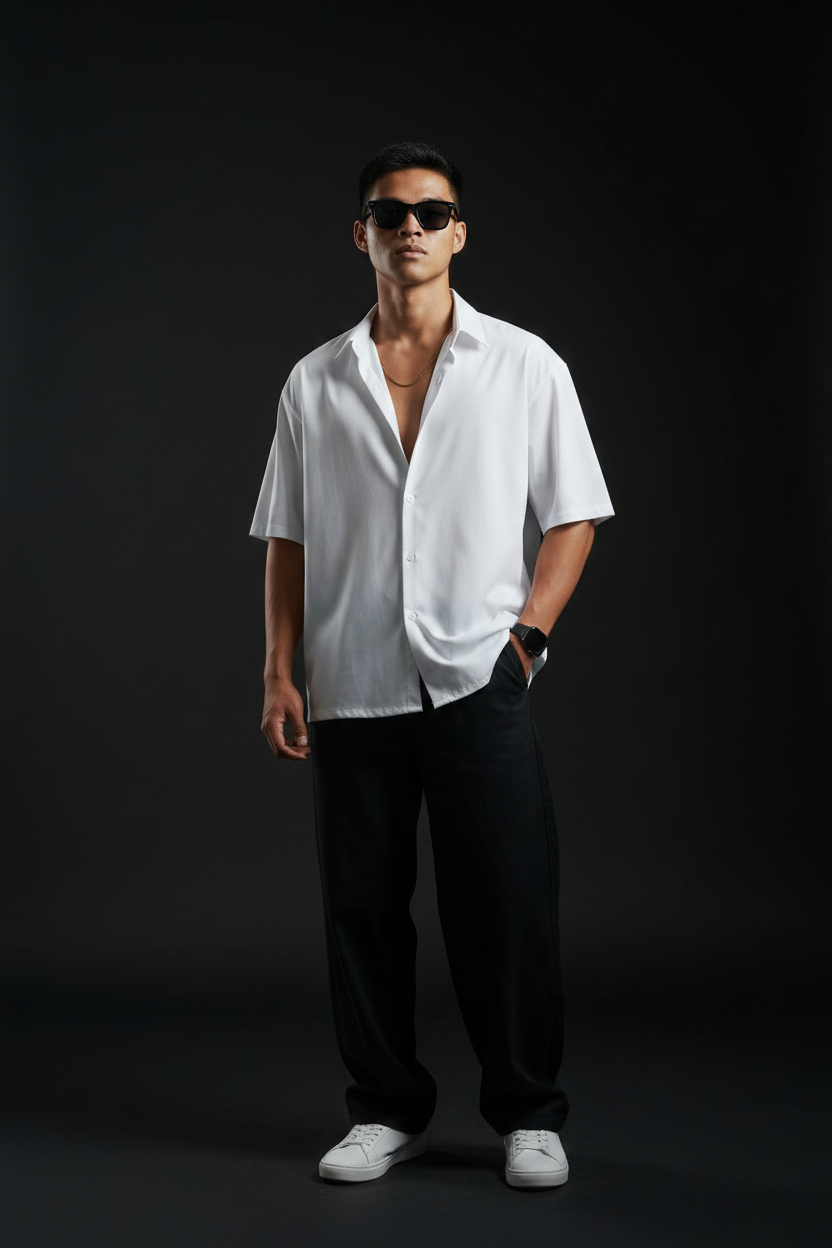 White Oversized Shirt - Best Front