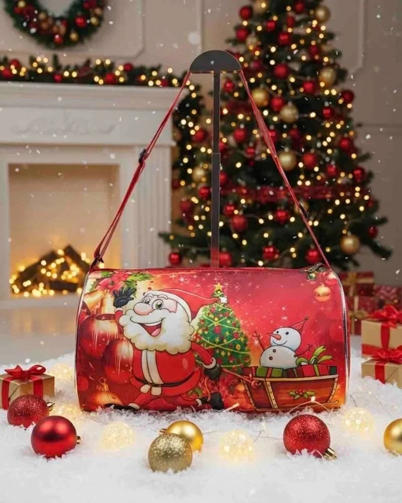 Christmas Santa Print Duffle Bags – Waterproof Bag Shoulder Bag with Large Compartment for  Travel, Duffle Bags, Size 14" * 8" inch - 11294