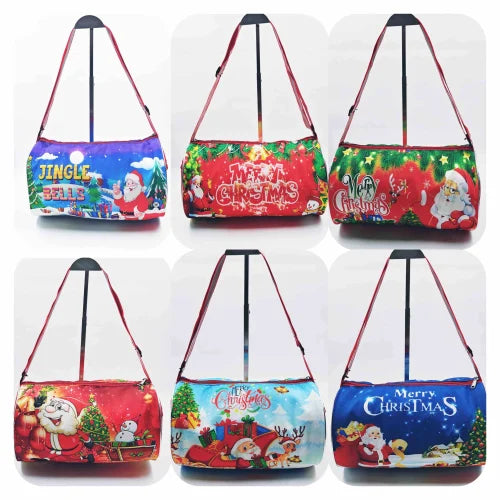 Christmas Santa Print Duffle Bags – Waterproof Bag Shoulder Bag with Large Compartment for  Travel, Duffle Bags, Size 14" * 8" inch - 11294